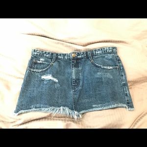 Free People denim mini skirt
